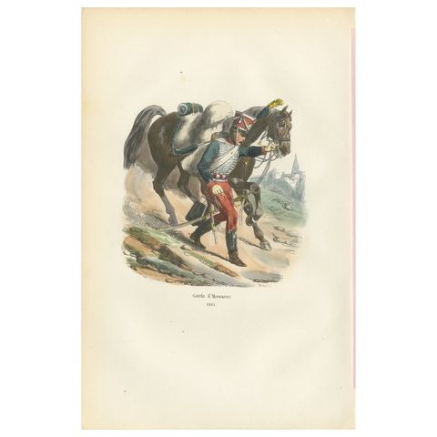 Garde d’Honneur, Imperial Guard Soldier, Hand-Colored Military Print, 1843