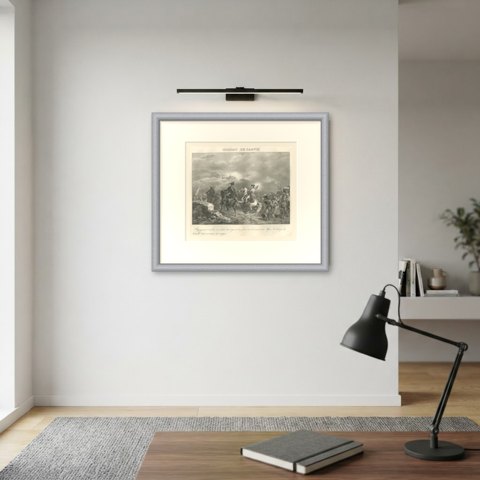 Combat of Tarvis, Battle above the Clouds, Antique Madou Lithograph, 1827, shown framed on a wall