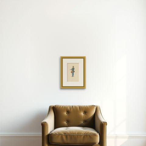 Medieval Knight: Heraldry and Valor in 15th Century Garb, 1847, shown framed on a wall