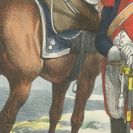 Napoleonic Carabinier 1805, Imperial Guard Heavy Cavalry Print, 1843, close-up 3