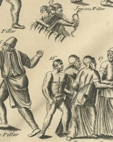 Archers, Slingers and Barbarian Warriors from Trajan's Column, 1722, close-up 2