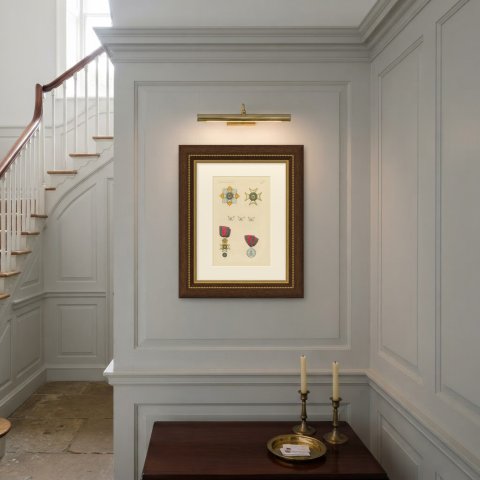 Saxony Ernestine Line, Saxe Ernestine House Order, Plate LXXV, 1844, shown framed on a wall