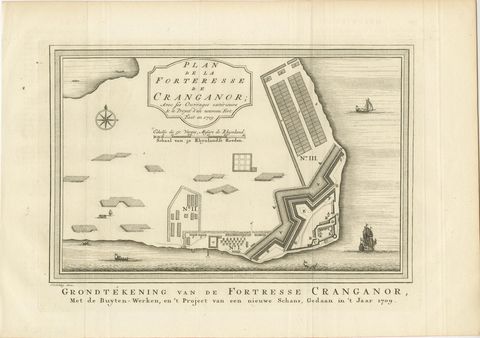 Antique Print of the Kodungallur Fortress, India, view 2