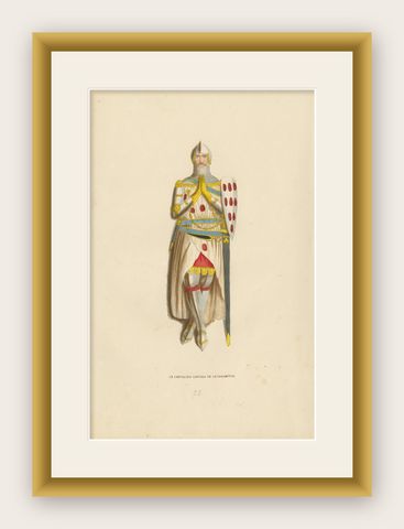 Engraving of Le Chevalier Gifford de Léchampton: The Gallant Knight, 1847, shown framed