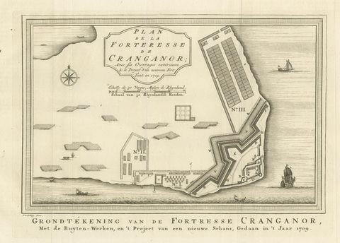 Antique Print of the Kodungallur Fortress, India, view 3