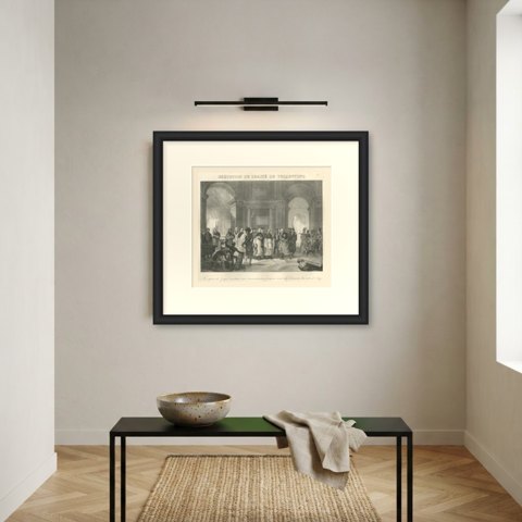 Treaty of Tolentino, the Pope's Masterpieces, Antique Madou Lithograph, 1827, shown framed on a wall