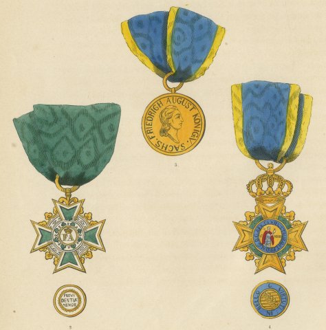 Saxony, Rue Crown and Military Order of Saint Henry, Plate LXXIII, 1844, close-up 2