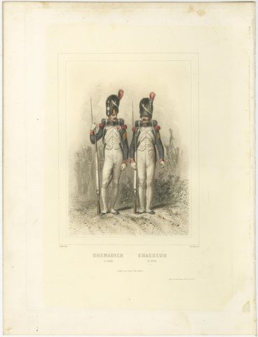 Napoleonic Foot Grenadiers, Chasseur, Grenadier, and Flag Bearer, 1859, view 2