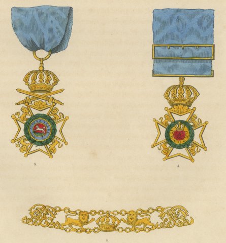Hanover, Royal Guelphic Order Insignia, Plate XXXVIII, Wood Engraving, 1844, close-up 2