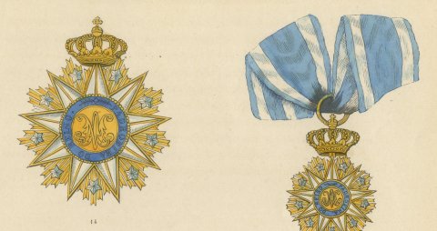 Orders of Portugal, Saint Isabel and Vila Viçosa Insignia, Plate LIX, 1844, close-up 1