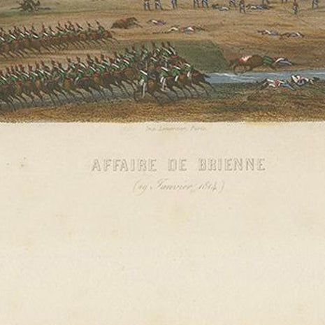 Antique Print of the Battle of Brienne 'circa 1860', close-up 1
