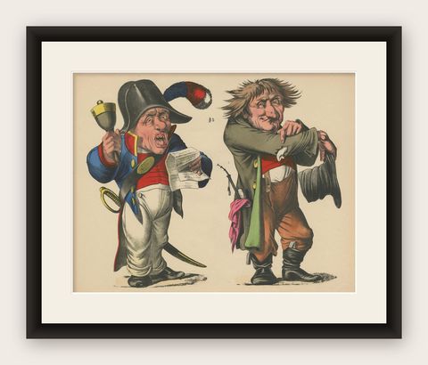 Antique Caricature Print of a General 'c.1860', shown framed