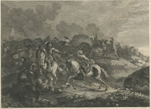 Antique Print of Soldiers Attacking an Ottoman Convoy by Leviez, circa 1778, view 2