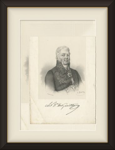 Baron Desgenettes, French Military Physician, Antique Lithograph, circa 1830, shown framed