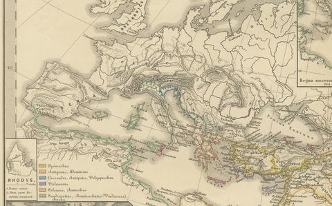 The World After the Battle of Corupedium: Hellenistic Kingdoms Map, 1880, close-up 1