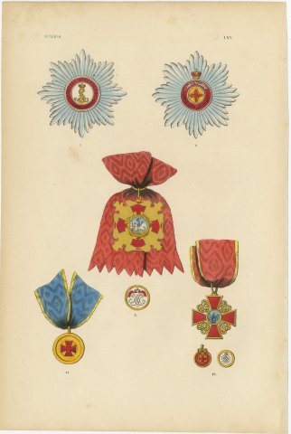 Orders of Russia, Saint Alexander Nevsky and Saint Anne, Plate LXV, 1844, view 2