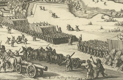 Prince Henry's Naval and Land Battle during the Seven Years' War Engraved, 1667, close-up 4