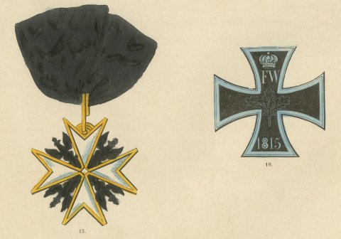 Orders of Prussia, Pour le Mérite Badge and Crosses, Plate LXI, 1844, close-up 2