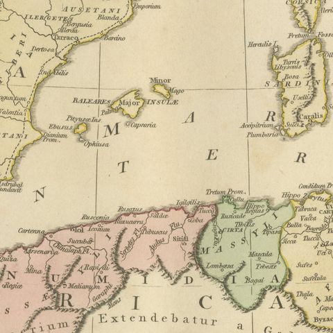 Hannibal’s Campaign Map, Spain to Italy via Alps, Wilkinson London 1817, close-up 4
