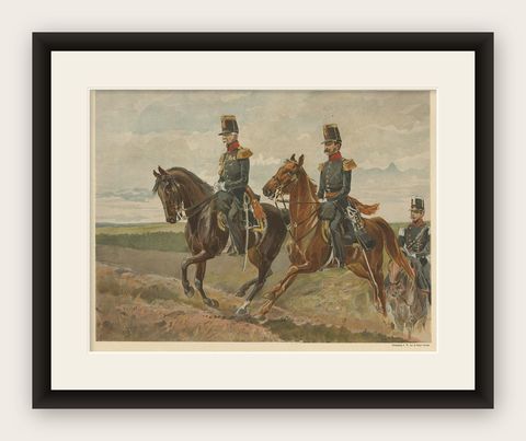 Antique Print of Generals of the Dutch/Belgian Army 1855-1860, Published in 1900, shown framed