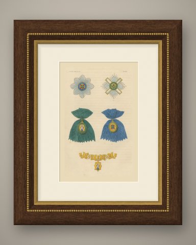Great Britain, Orders of the Thistle and Saint Patrick, Plate XXXIII, 1844, shown framed