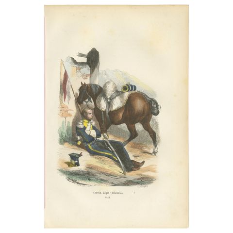 Polish Chevau-Léger of the Imperial Guard, Napoleonic Cavalry Print, 1843