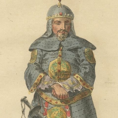 Chinese Mandarin Officer of War, Antique Print, Jefferys 1749, close-up 4