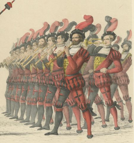 The Armored Leader and the Bear, A Unique Bernese Procession, 1855, close-up 2