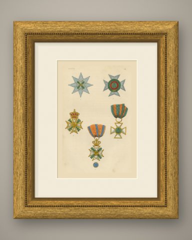 Orders of the Netherlands, Military William Order, Plate LII, 1844, shown framed
