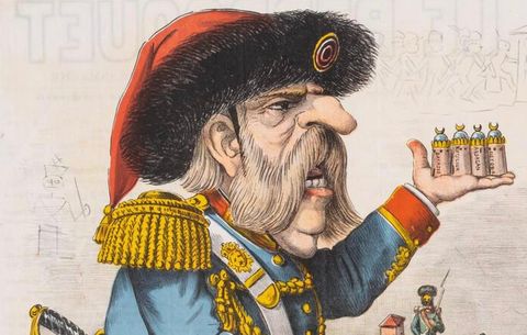 1877 Hand-Colored Russo-Turkish War Caricature by Augusto Grossi, Large Print, close-up 2