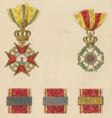 Orders of Baden, Order of Fidelity Insignia, Plate VII, Wood Engraving, 1844, close-up 2