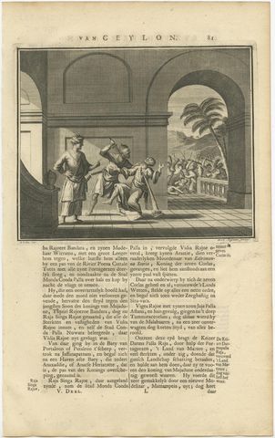 Antique Print of a Battle in Vidia Rajoe in India, 1726, view 2