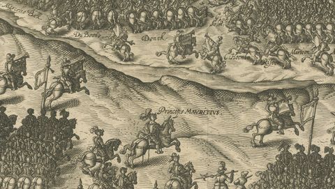 Battle of Turnhout 1597, Dutch and English Victory over Spanish, Published 1700, close-up 1