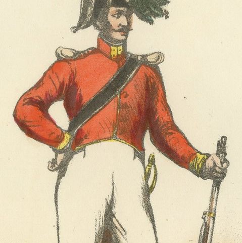 Resolute Protector: Handcolored Print of a Senate Guard, Plate 35, 1862, close-up 2