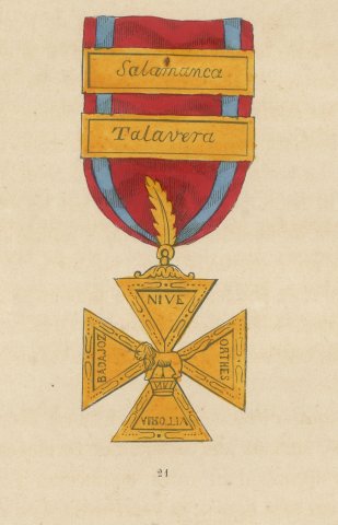 Great Britain, Waterloo and Peninsula Medals, Plate XXXVI, Wood Engraving, 1844, close-up 2