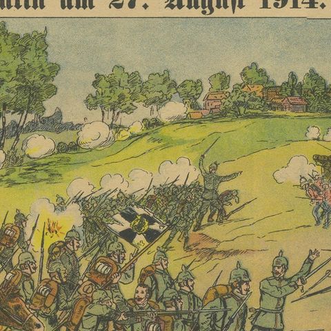 Battle of Saint-Quentin 1914, WWI German Illustrated War Print, Lithograph, close-up 3