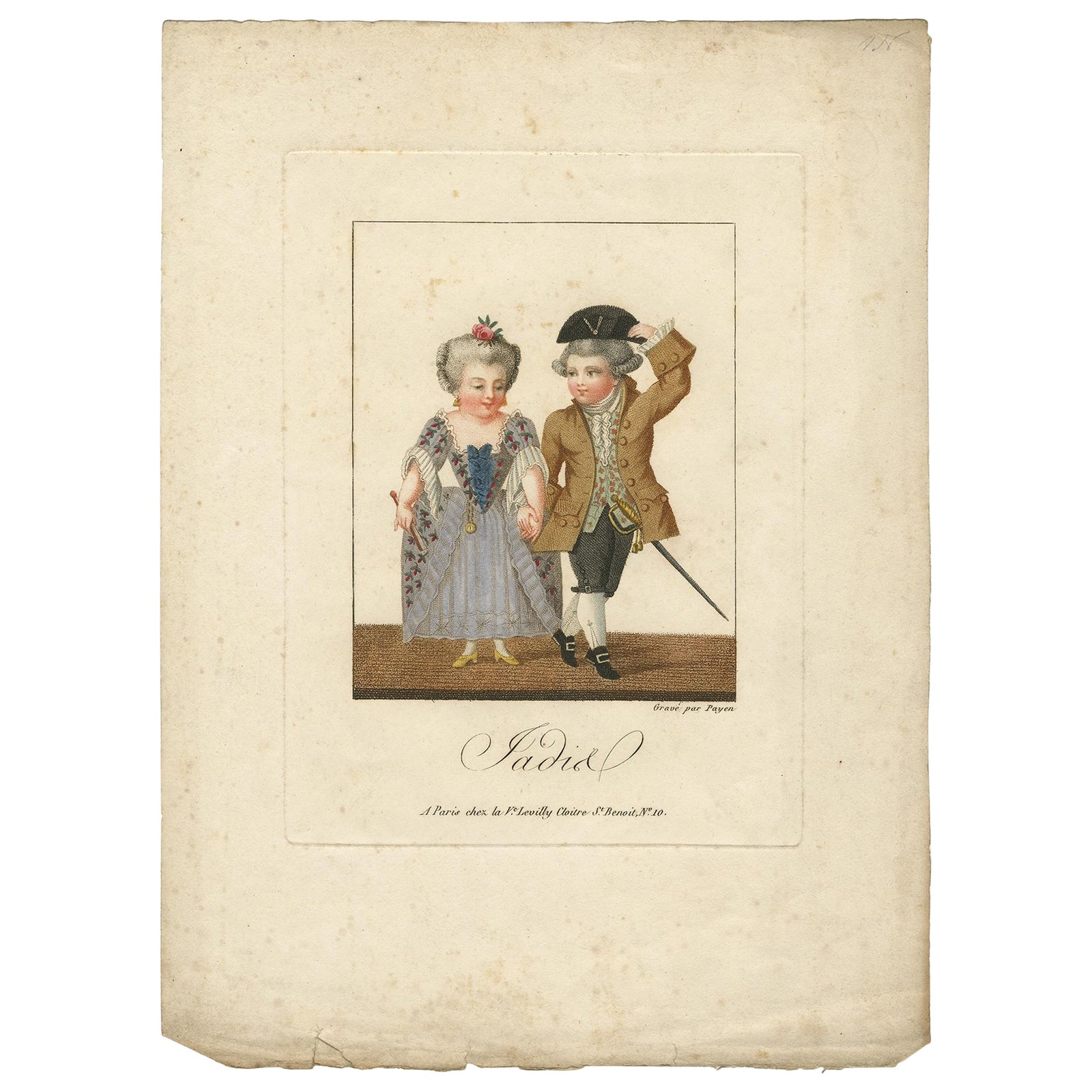 Antique Costume Print, Possibly Depicting Napoleon, C.1850
