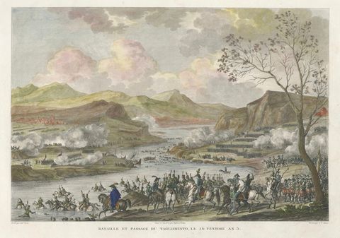 Battle of the Tagliamento 1797, Napoleonic Wars River Crossing Scene, 1808, close-up 2
