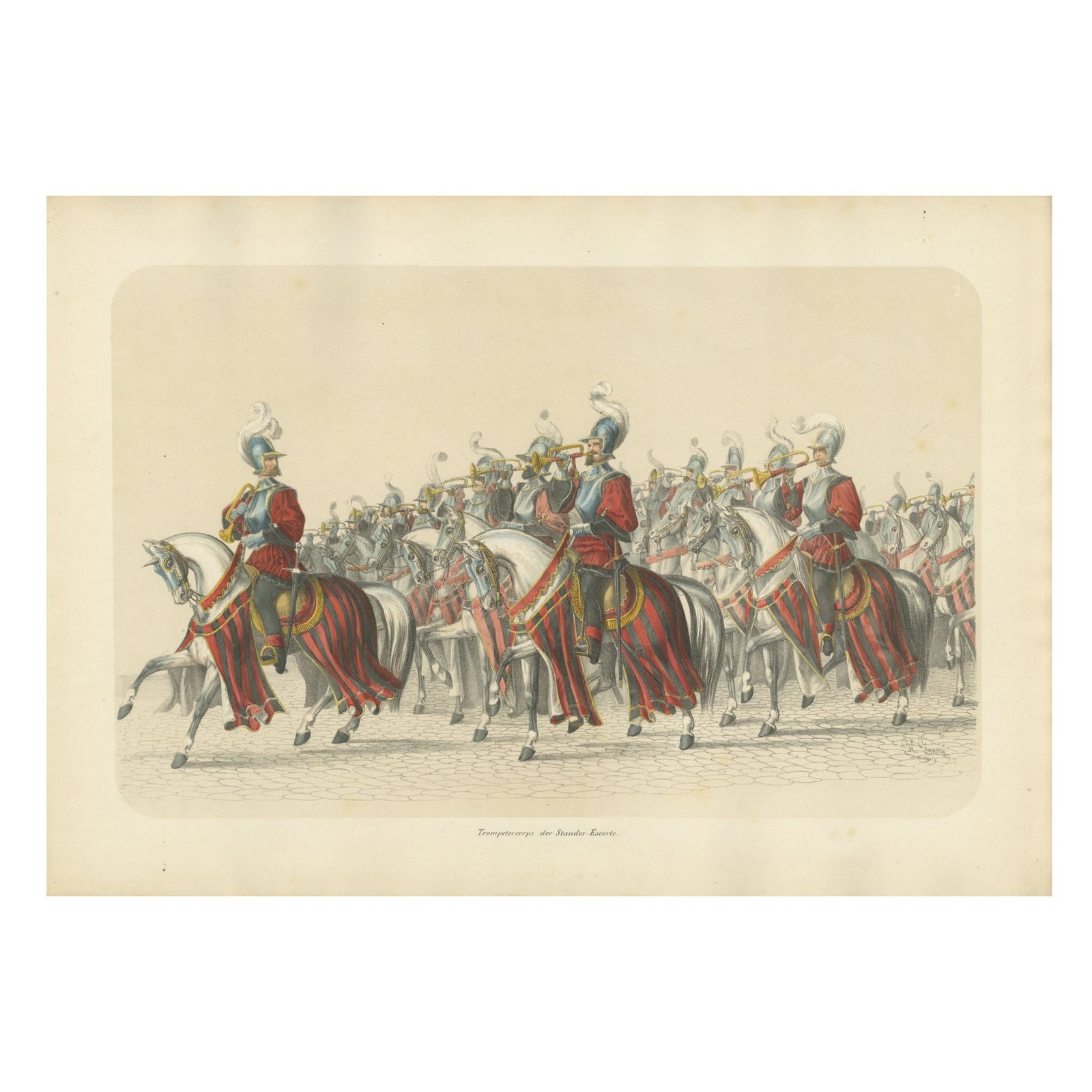 Resplendent Cavalry Fanfare, Trumpet Corps of the Swiss States’ Escort in 1853