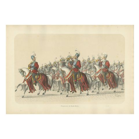 Resplendent Cavalry Fanfare, Trumpet Corps of the Swiss States’ Escort in 1853