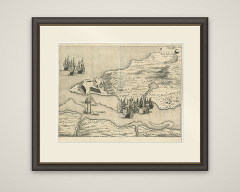 Dutch Conquest of Rio Grande, Brazil (1633) Under Prince Frederick Hendrick, shown framed
