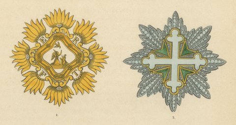 Sardinia, Annunziata Collar and Saints Maurice and Lazarus, Plate LXXI, 1844, close-up 1