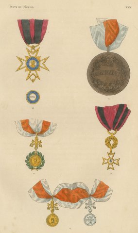 Papal States, Saint Sylvester Cross and Gregory XVI Medals, Plate XXX, 1844