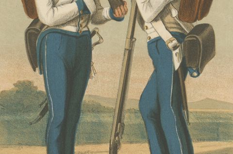 Austrian Soldier & Grenadier, Hoch- und Deutschmeister Regiment 1836–1848 Litho, close-up 2