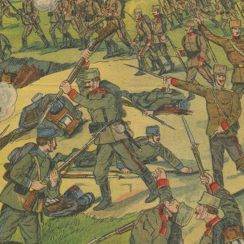 Battle of the Drina, 14 August 1914, Austro-Serbian Front, WWI Color Print, close-up 4
