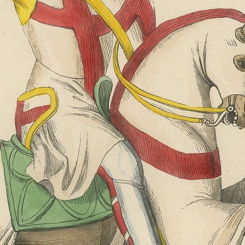 Templar Knight in Battle Attire, Costume Di Moyen Age, 1847, close-up 6