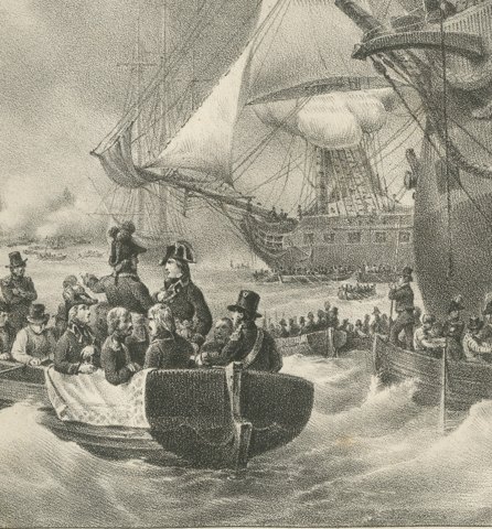 The Taking of Malta, Grand Master Refuses, Antique Madou Lithograph, 1827, close-up 3